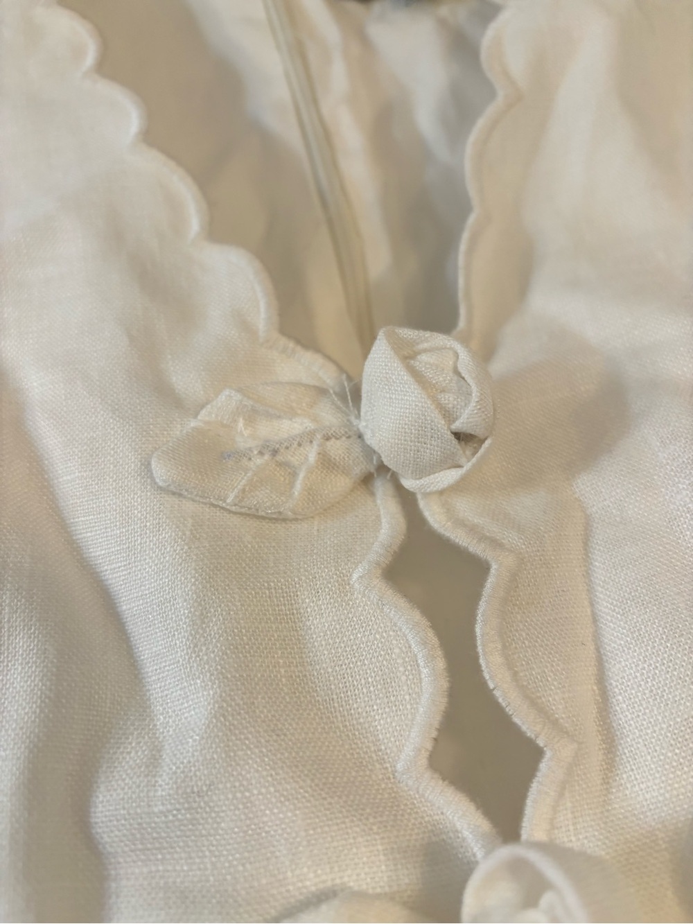 new Farm Rio Off-White Roses Scallop Artisanal Top - Picture 6 of 10